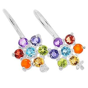 Chakra Gemstone Sterling Silver Earrings